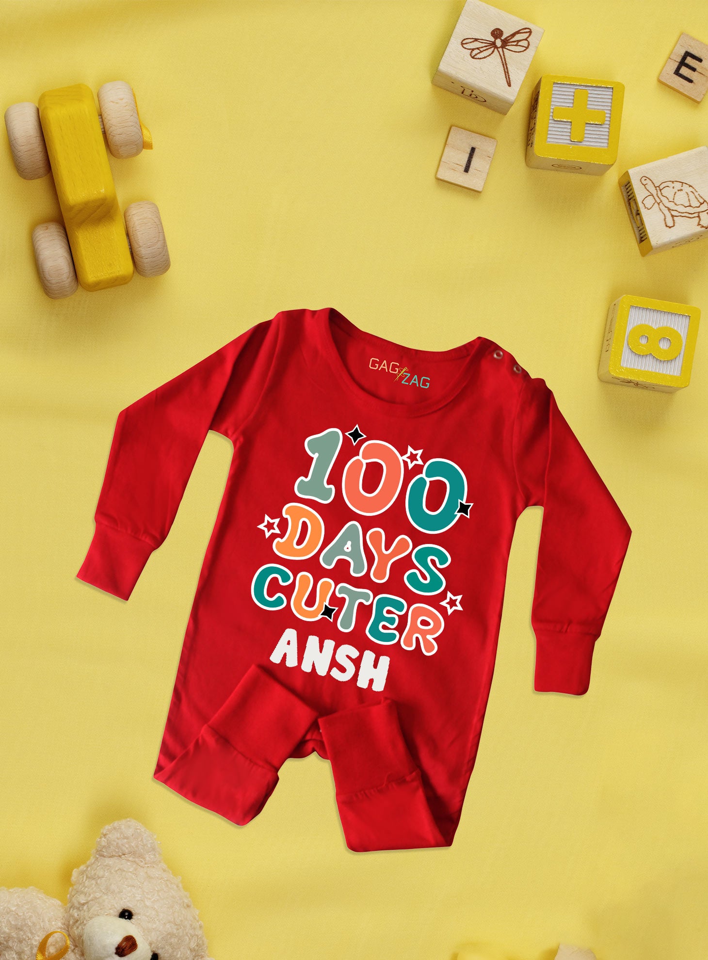 100 Days Cuter Customised Baby Romper