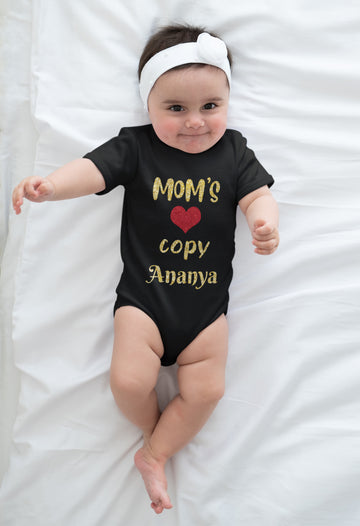 Customized Sparkle Baby Cotton Half Sleeves Romper - Mom's Copy Infant Onesie