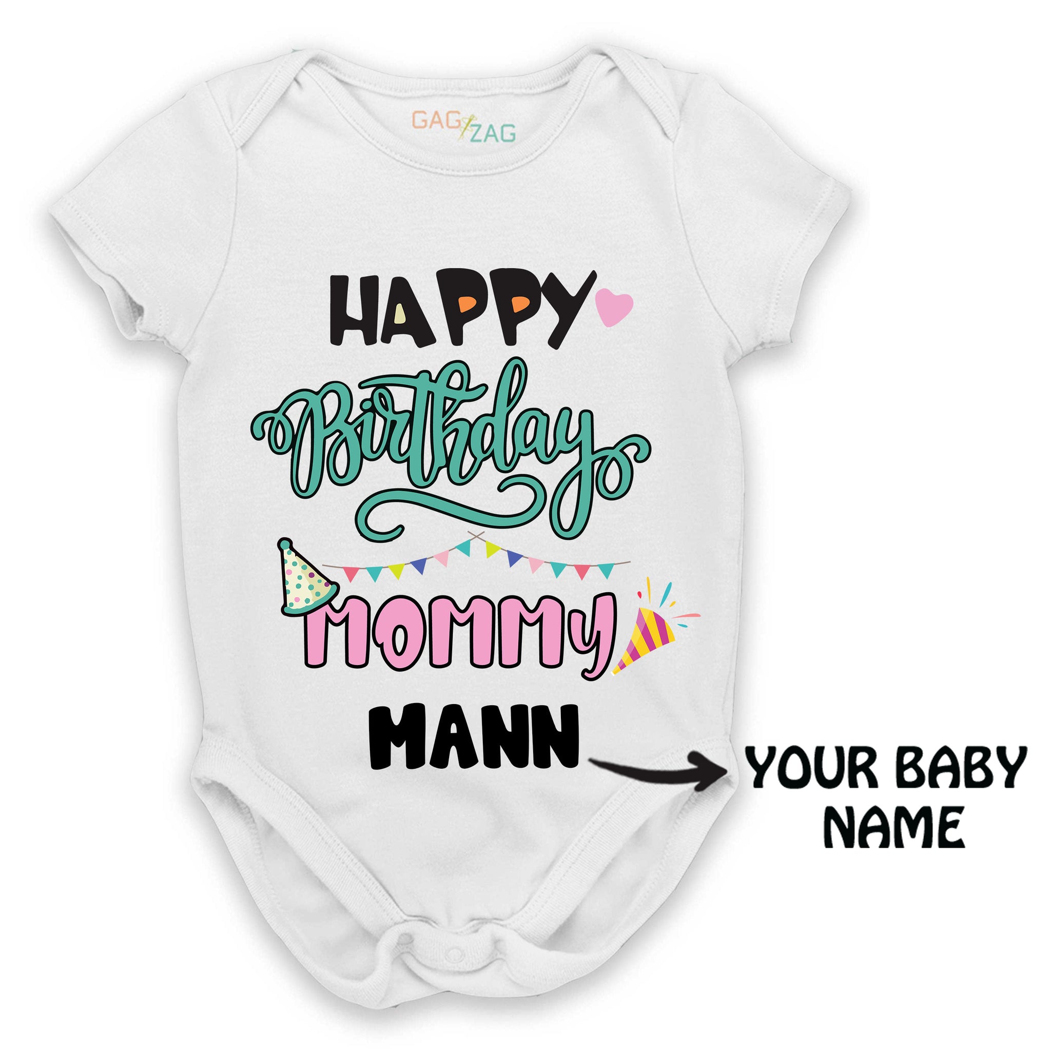 Happy Birthday Mommy - Customised Half Sleeves Romper