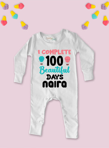 I Complete 100 Beautiful Days Customised Baby Romper