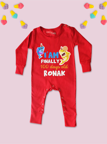 I Am Finally 100 Days Old Customised Baby Romper