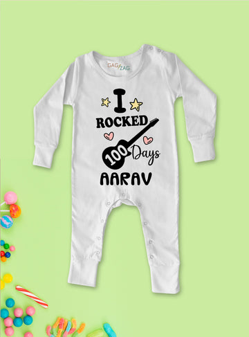 I Rocked 100 Days Customised Baby Romper