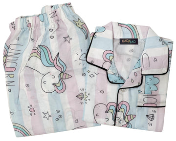 ORGANIC COTTON NIGHT SUIT - UNICORN THEME