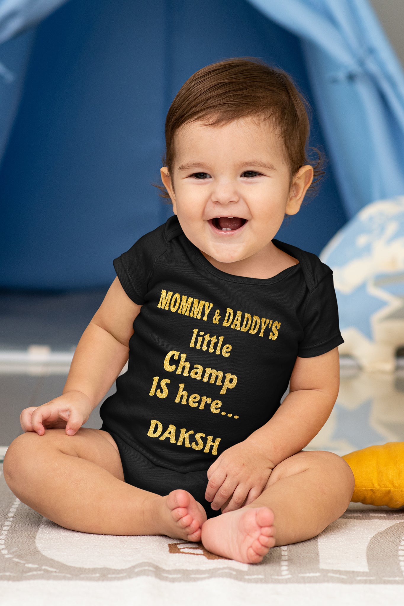 Customized Mommy Daddy's Little Champ Infant Onesie