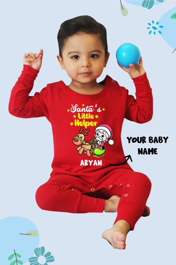 Christmas Special Santa's Little Helper Customised Baby Romper Or Sweatshirt