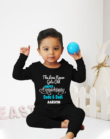 Happy Anniversary Dadu Dadi Customized Baby Romper