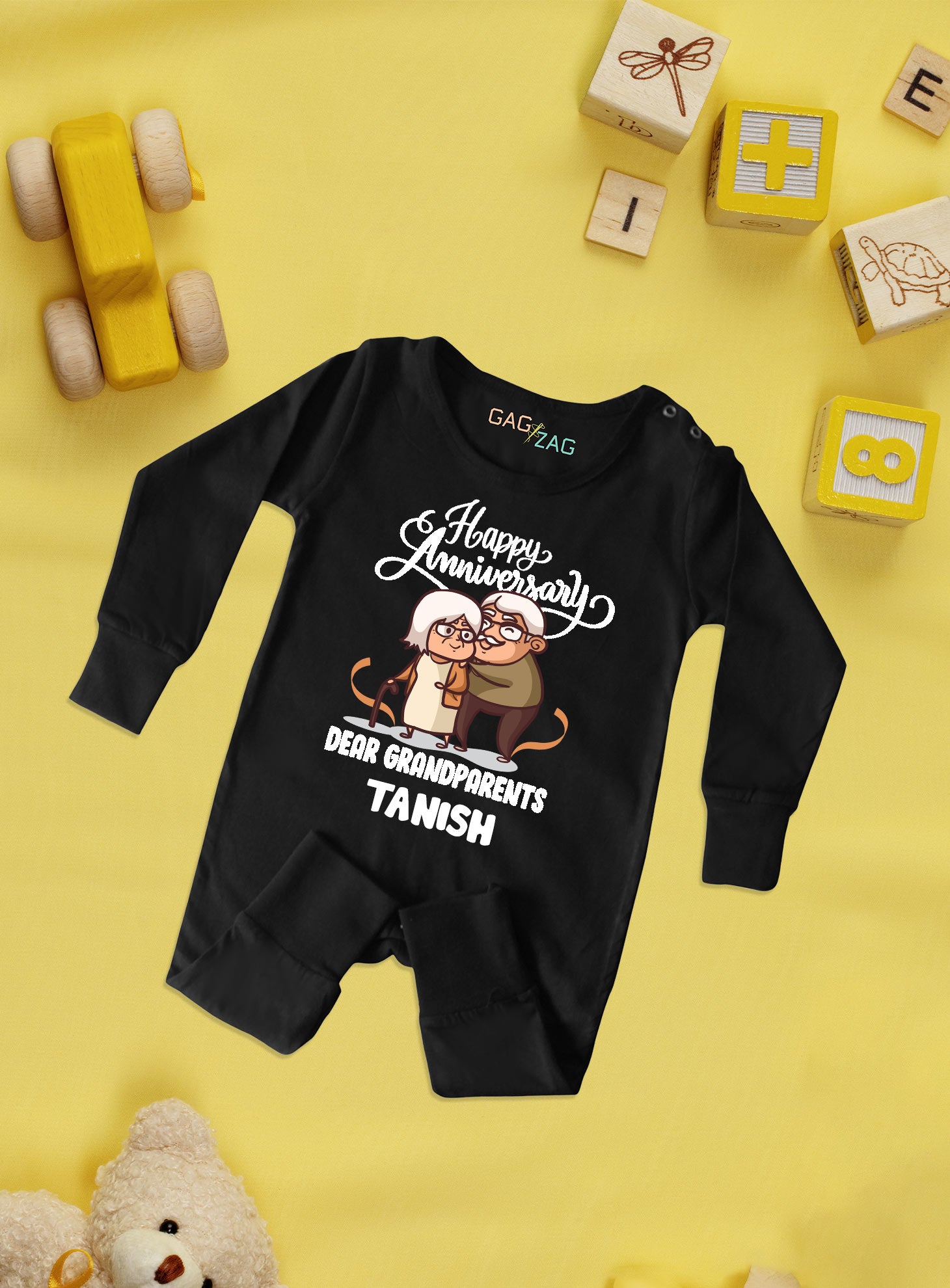 Happy Anniversary Dear Grandparents Customised Baby Romper