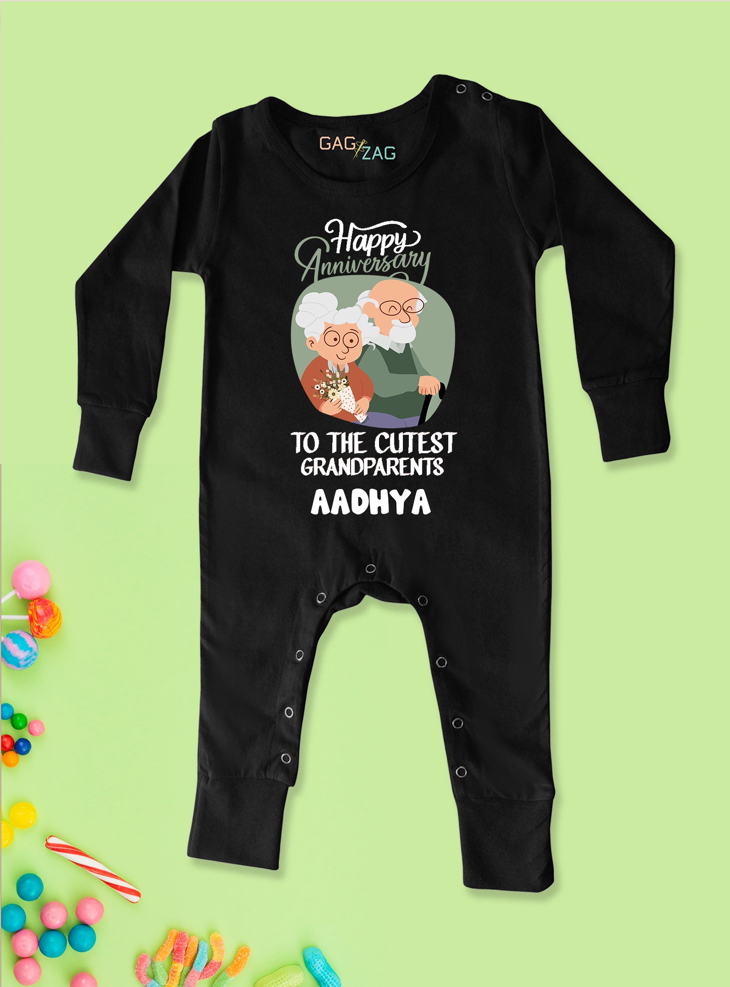 Happy Anniversary To The Cutest Grandparents Customised Baby Romper