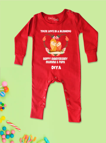 Happy Anniversary Mumma Papa Customised Baby Romper