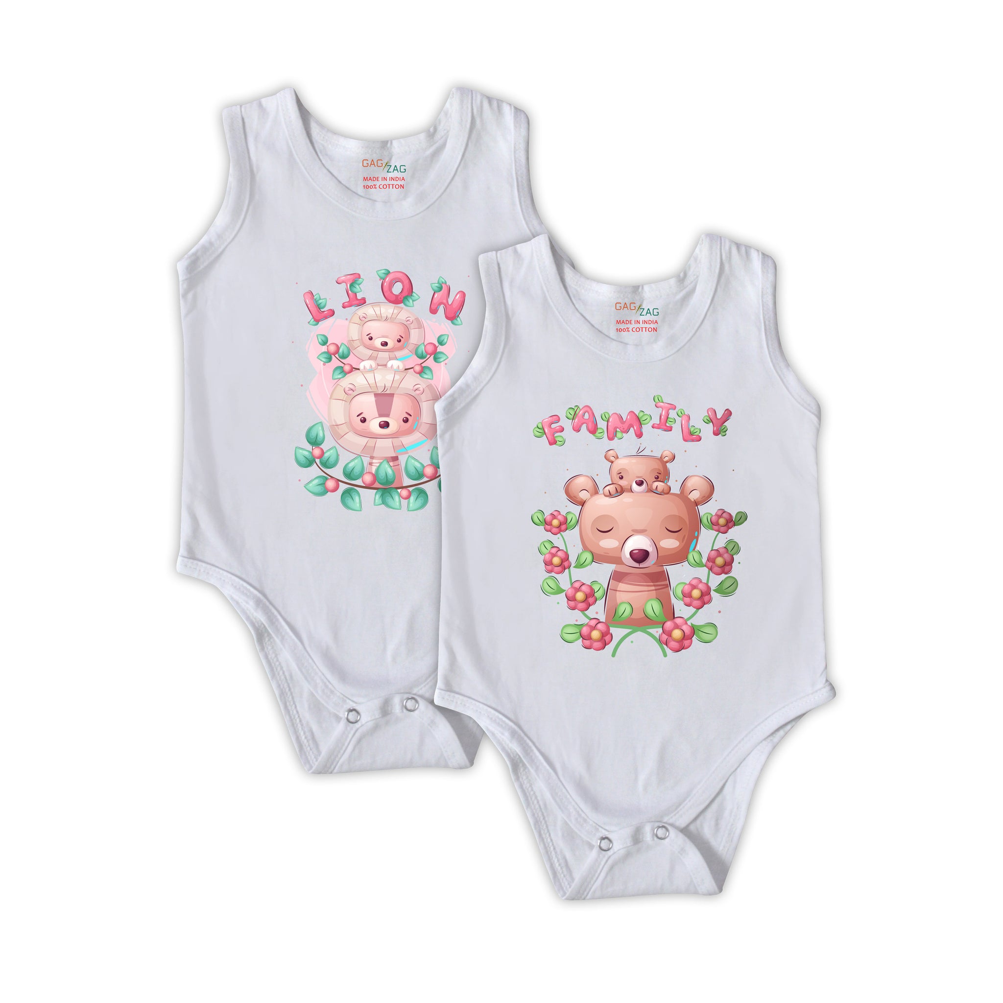 Infant Vest - Pack of 2 (Lion & Family)