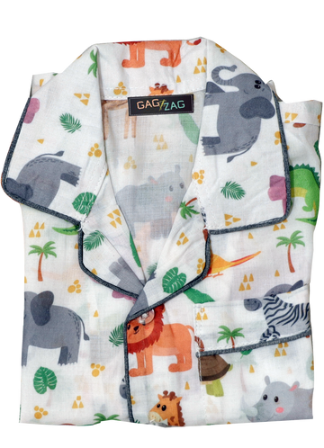 ORGANIC COTTON NIGHT SUIT - JUNGLE THEME