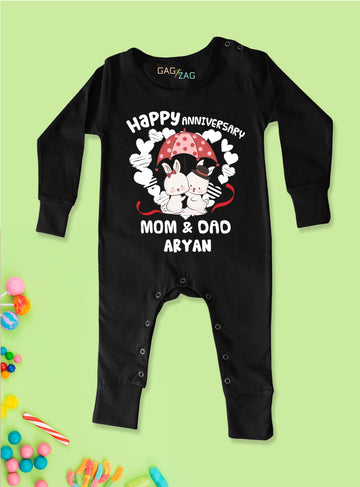 Happy Anniversary Mom Dad Customized Baby Romper