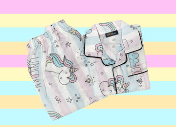 ORGANIC COTTON NIGHT SUIT - UNICORN THEME