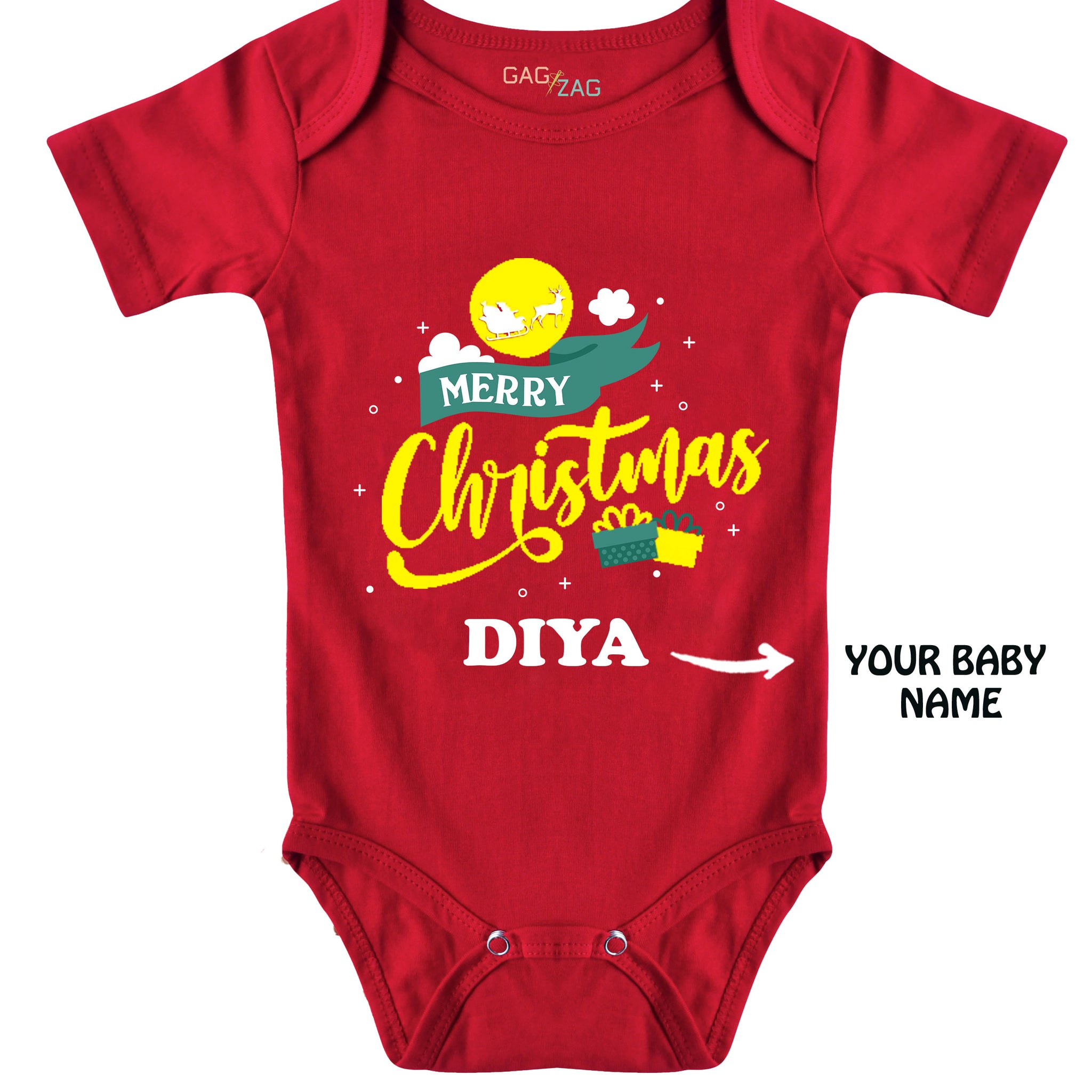 Merry Christmas Customised Baby Romper Or Sweatshirt