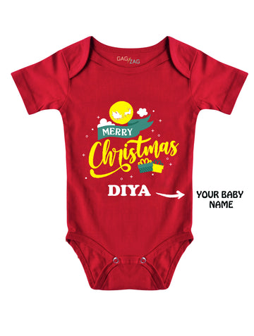 Merry Christmas Customised Baby Romper Or Sweatshirt