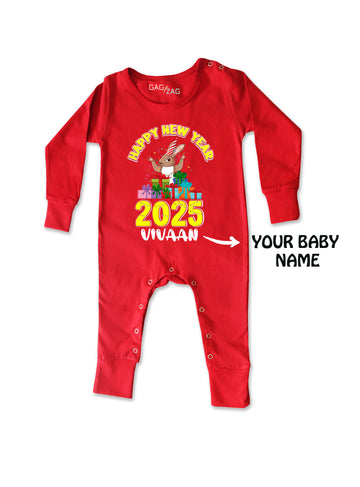 Happy New Year 2025 - Customised Full Length Baby Romper Or Sweatshirt