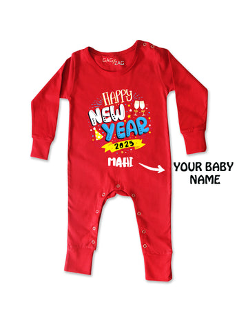 New Year 2025 Customized Full Length Baby Romper