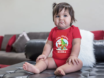 Merry Christmas With Santa Customised Baby Romper