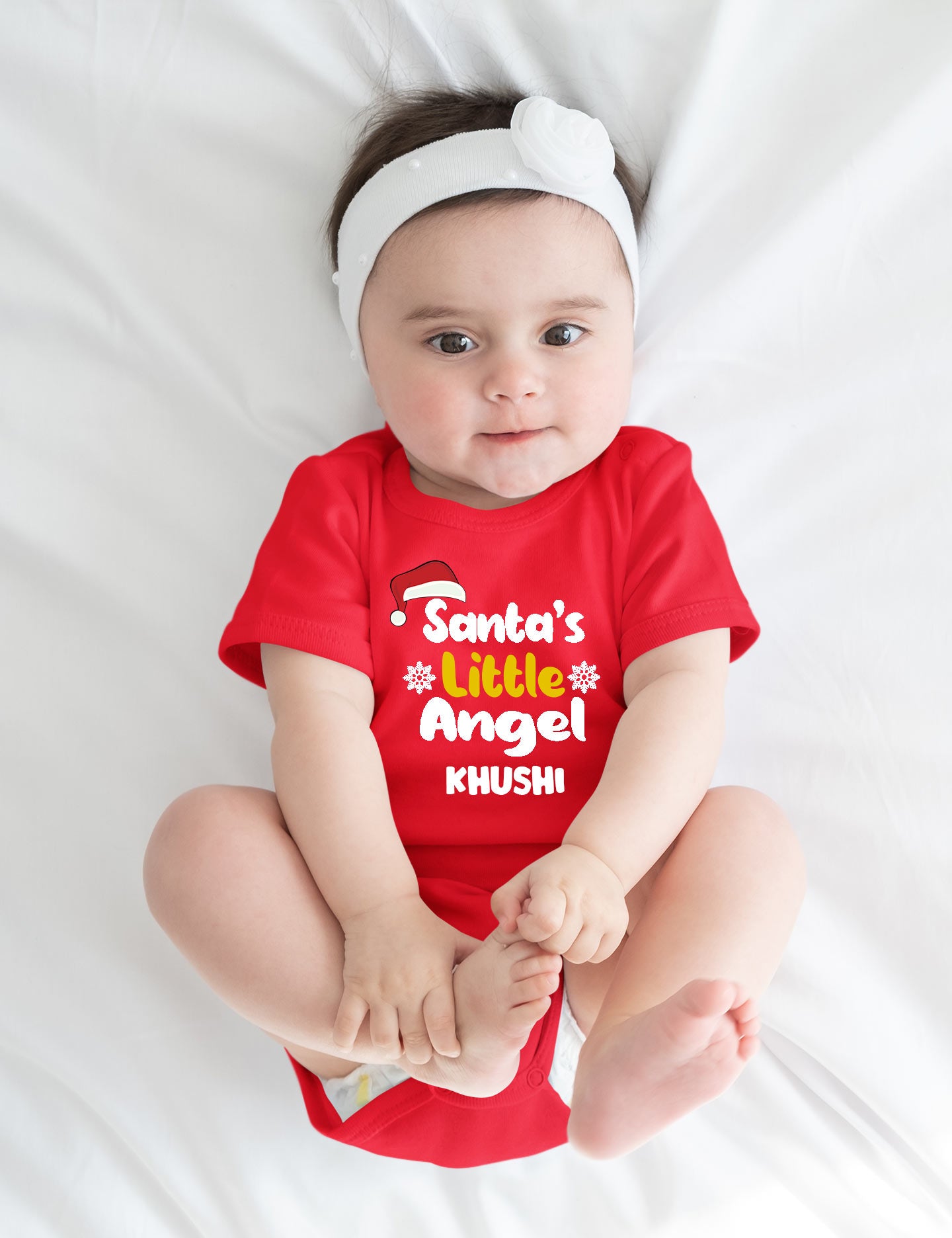 Christmas Customised Baby Romper Or Sweatshirt- Santa's Little Angel