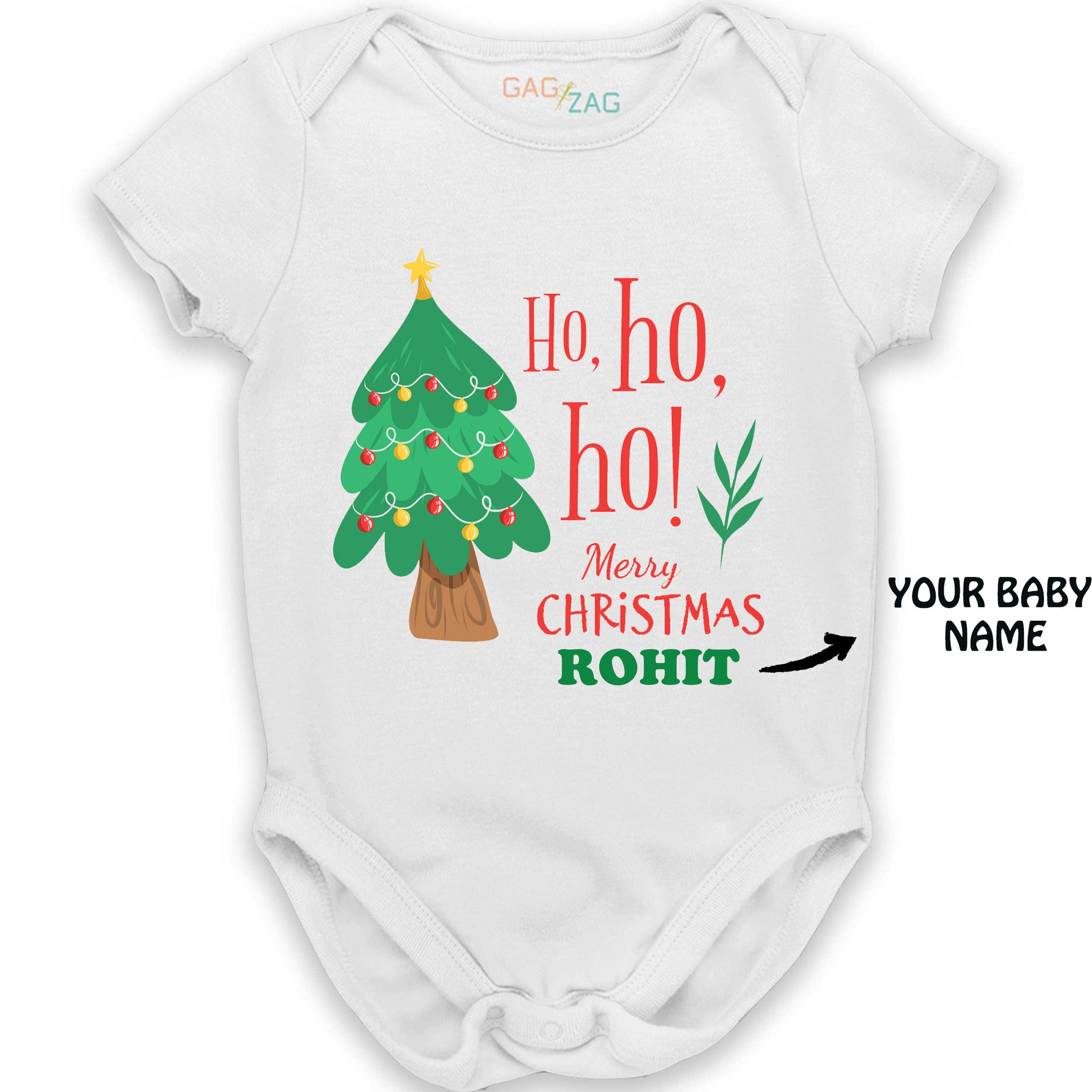 Ho Ho Ho Merry Christmas Customised Baby Romper Or Sweatshirt