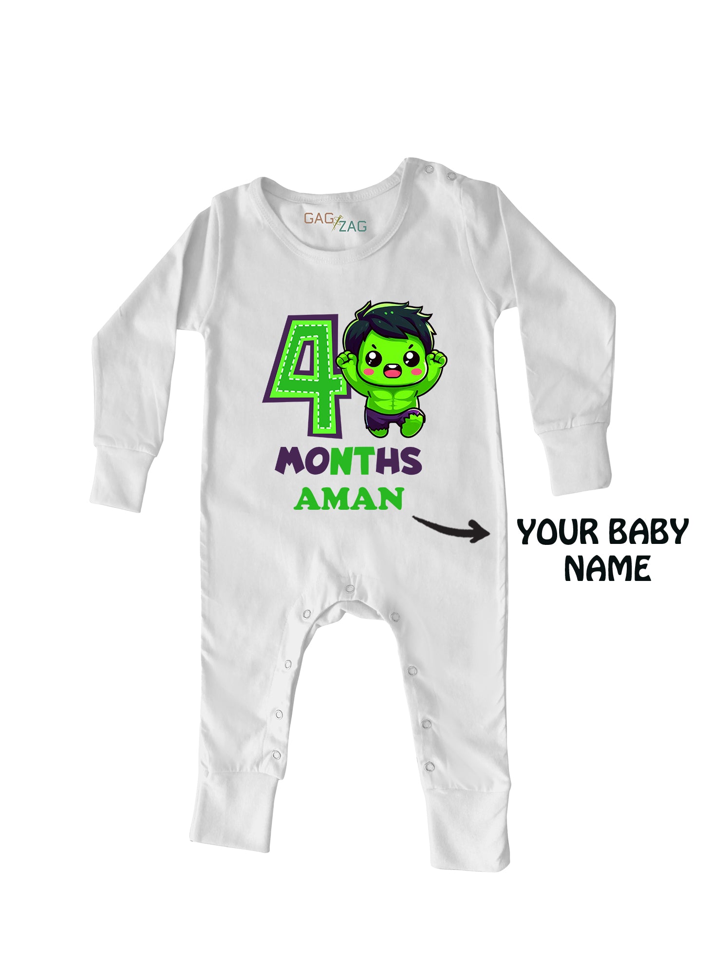 4 Months Old SuperHero Theme Customised Onesie