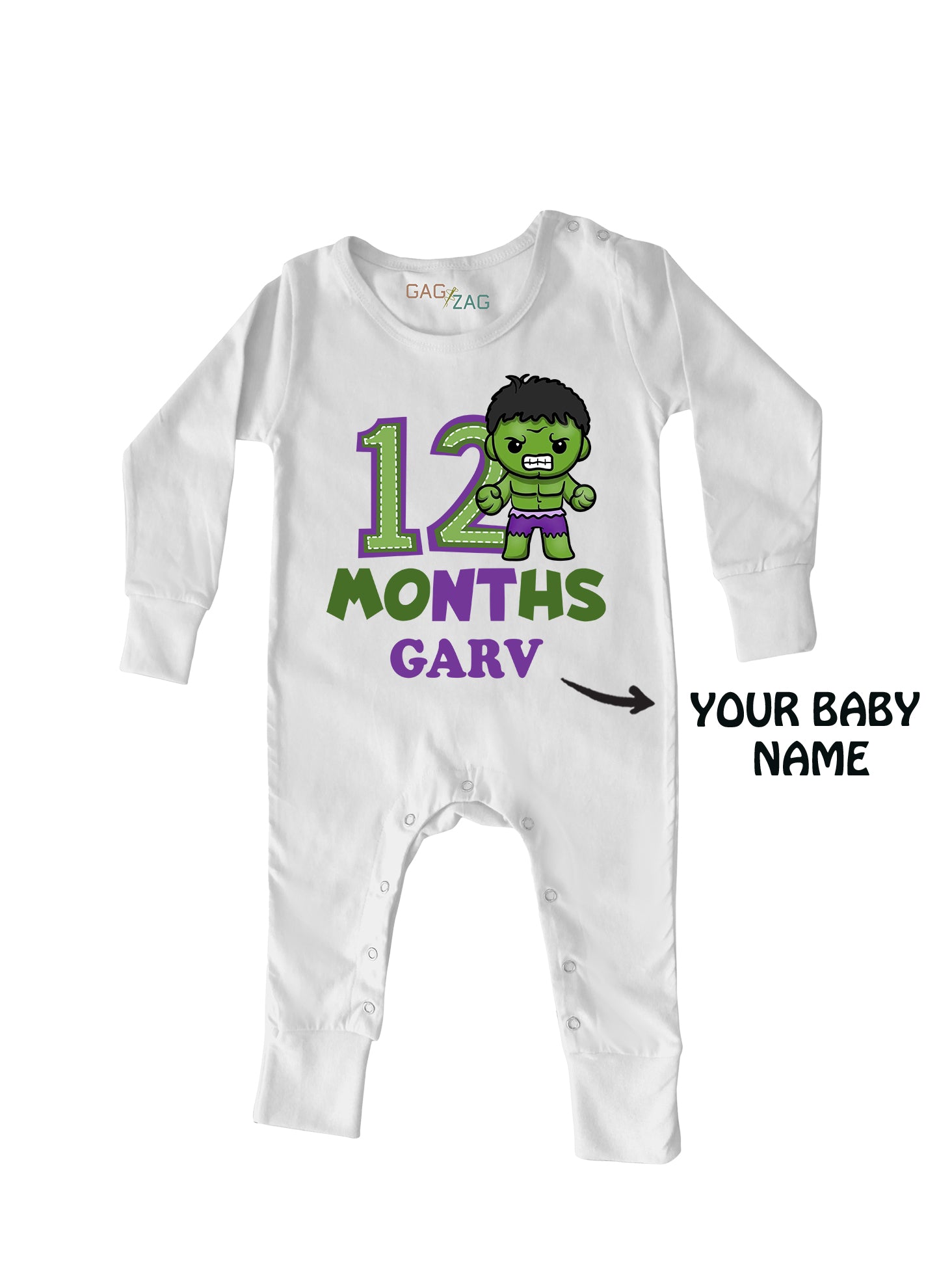 12 Months Old SuperHero Theme Customised Onesie