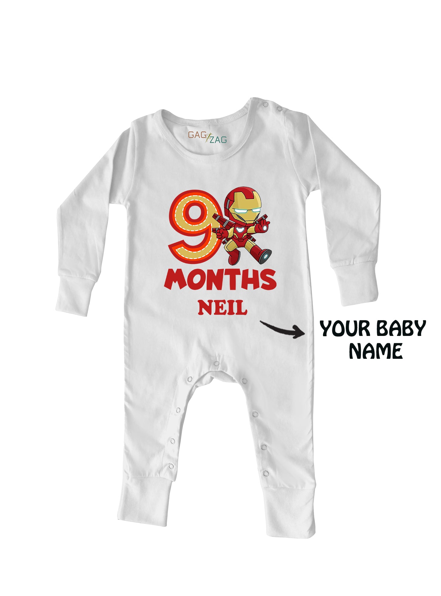 9 Months Old SuperHero Theme Customised Onesie