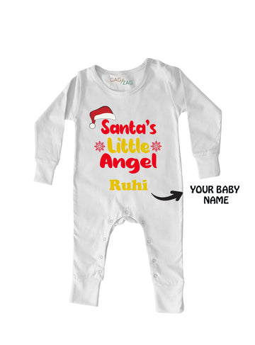 Christmas Customised Baby Romper Or Sweatshirt- Santa's Little Angel