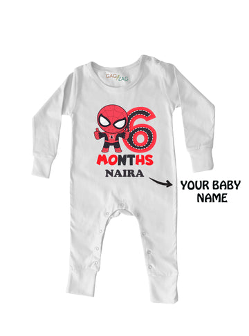 6 Months Old SuperHero Theme Customised Onesie