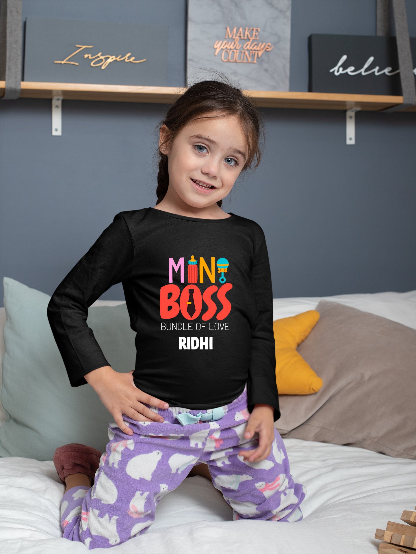 Mini Boss Customized Full Sleeves T-shirt