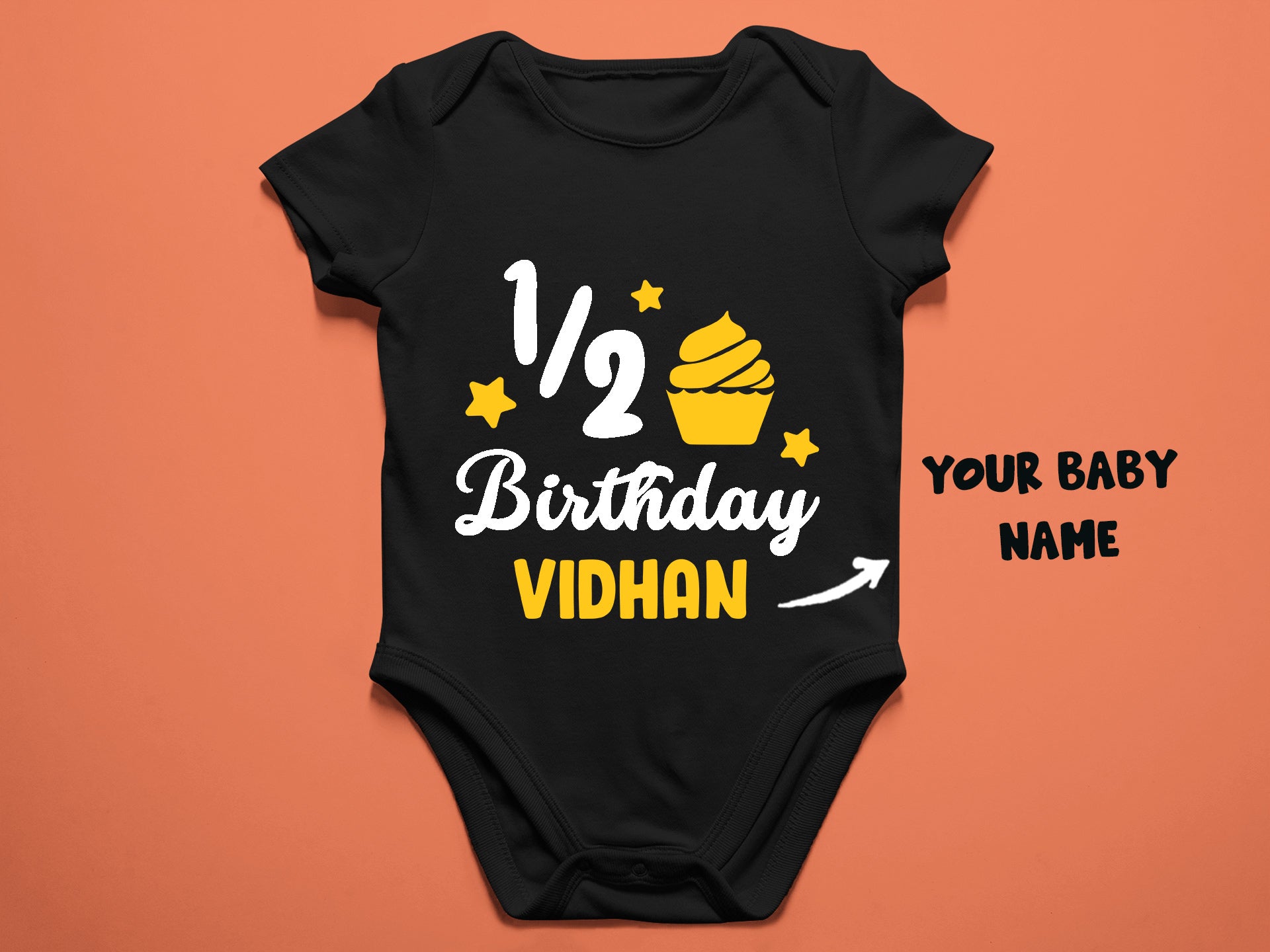 1/2 Birthday Customised Baby Romper