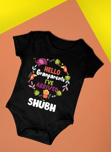 Hello Grandparents I've Arrived Customized Baby Clothes