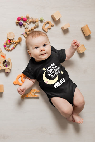 Love You My Dadu Dadi To The Moon And Back Customized Baby Clothes