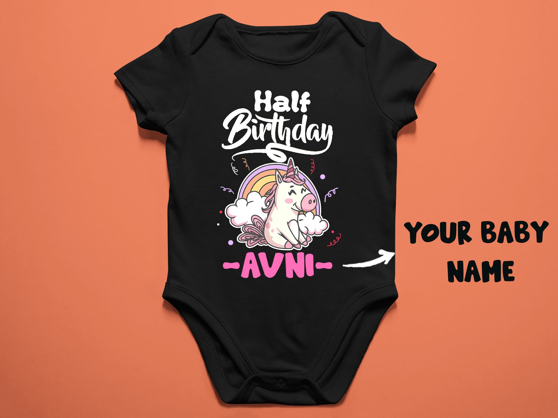 Half Birthday Milestone Customised Baby Onesie