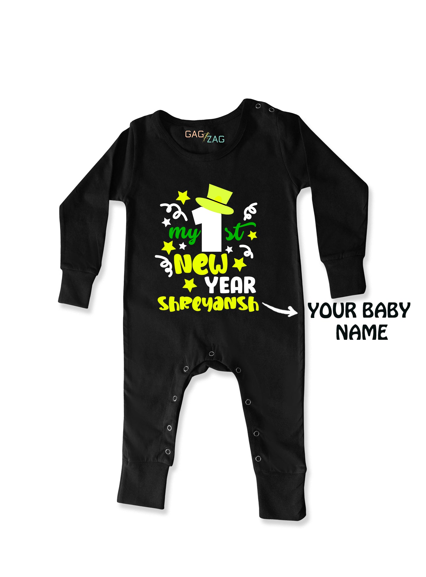 My First New Year 2025 Customized Full Length Baby Romper