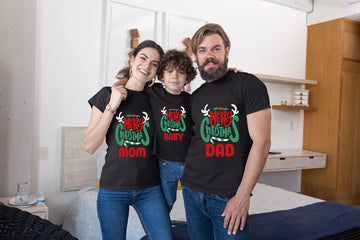 Merry Christmas Customised Combo Tshirts For Mom Dad And Kid