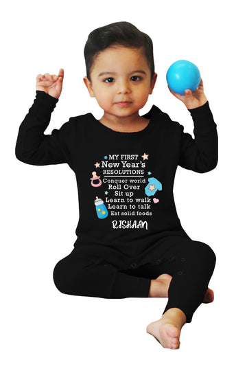 New Year Resolution Special Customised Baby Romper Or Sweatshirt