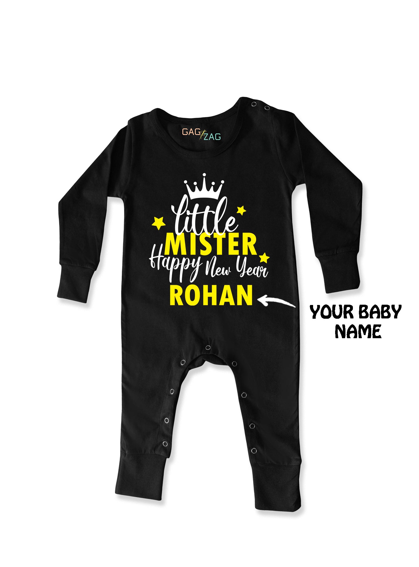 Little Mister Happy New Year Special Customized Baby Romper Or Sweatshirt