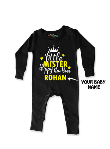 Little Mister Happy New Year Special Customized Baby Romper Or Sweatshirt