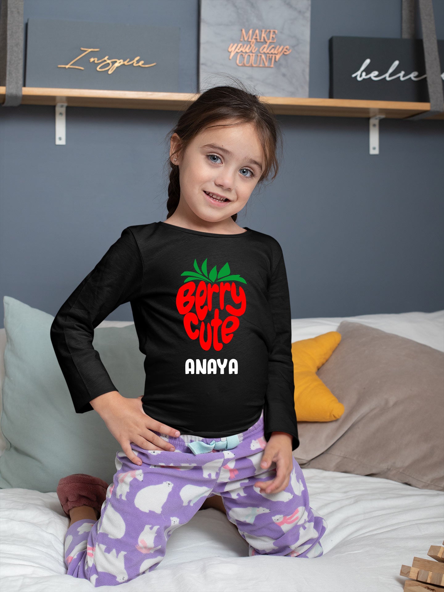 Berry Cute Customized Full Sleeves T-shirt