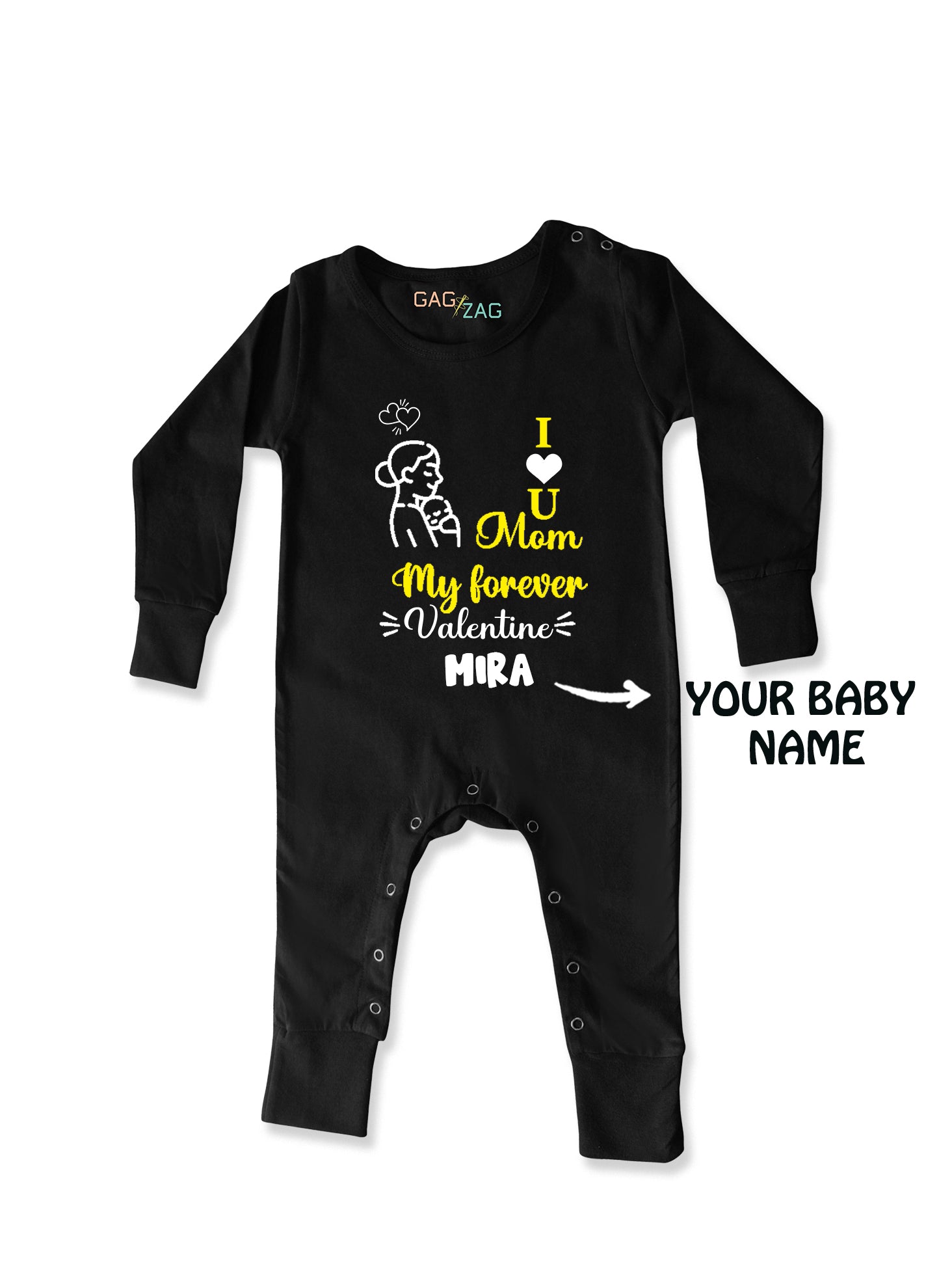 I Love You Mumma My Forever Valentine Customised Baby Romper