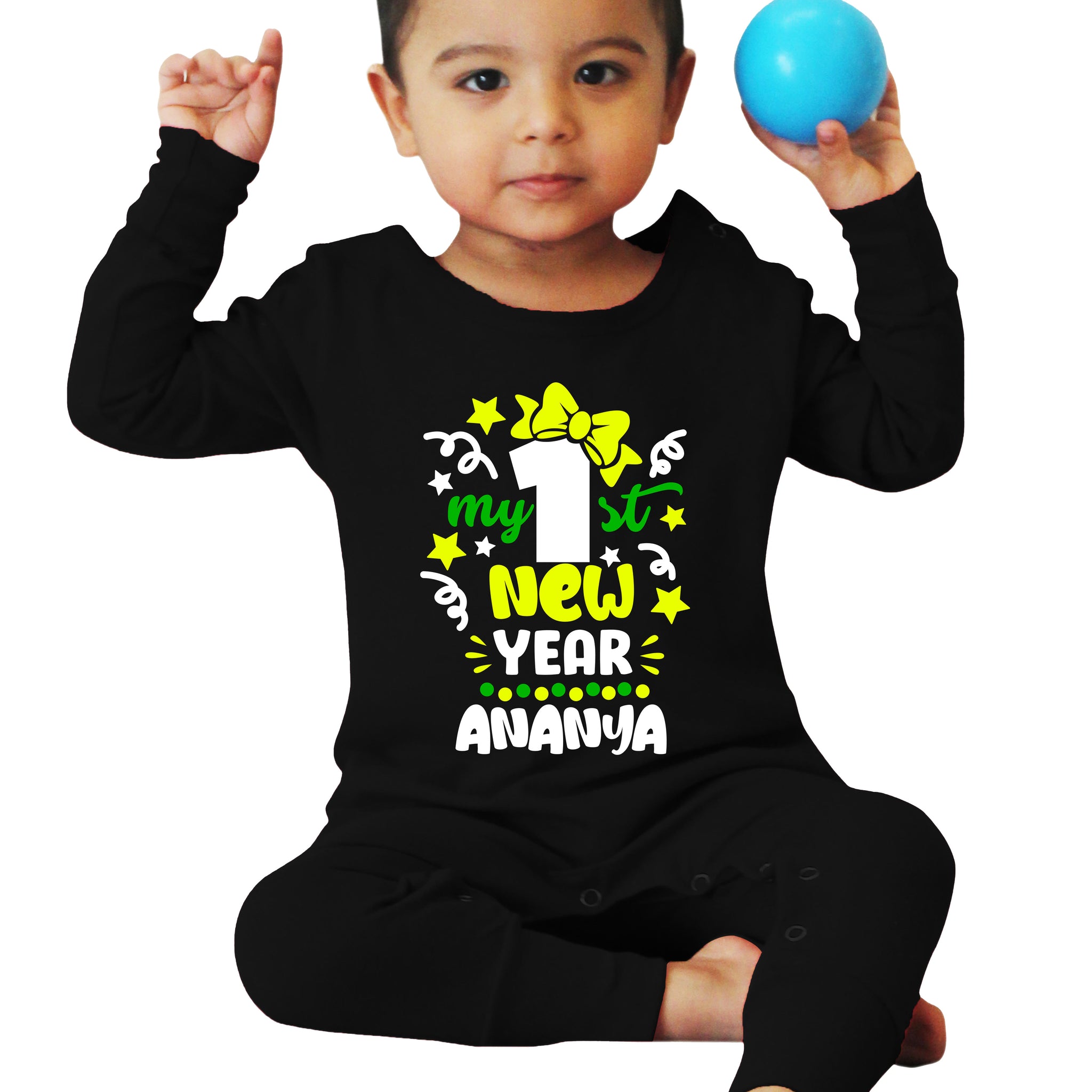 My First New Year - Customised Full Length Baby Romper