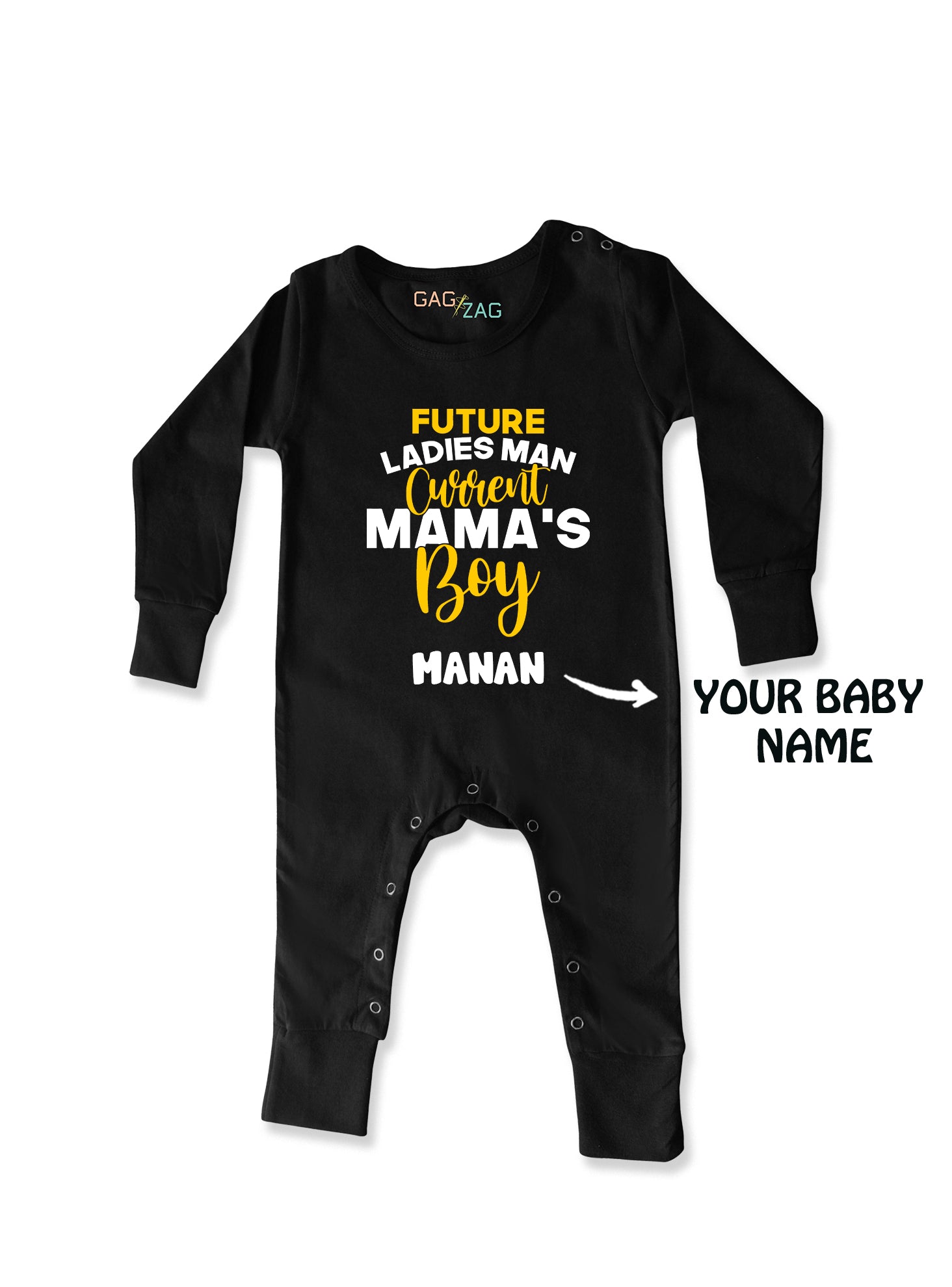 Future Ladies Man Current Mama's Boy Customised Baby Romper