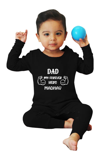 Dad My Forever Hero - Customised Full Length Baby Romper