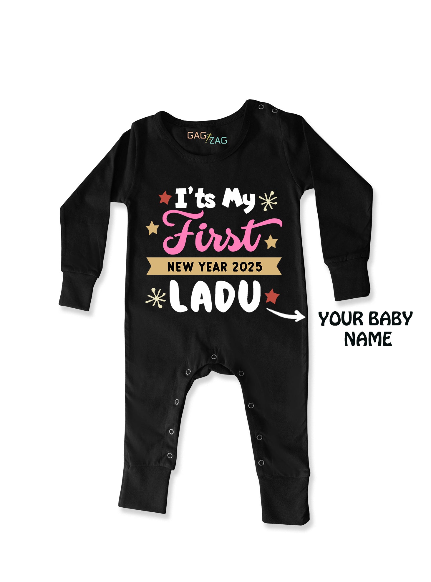 Its My First New Year - Cotton Full Length Baby Romper