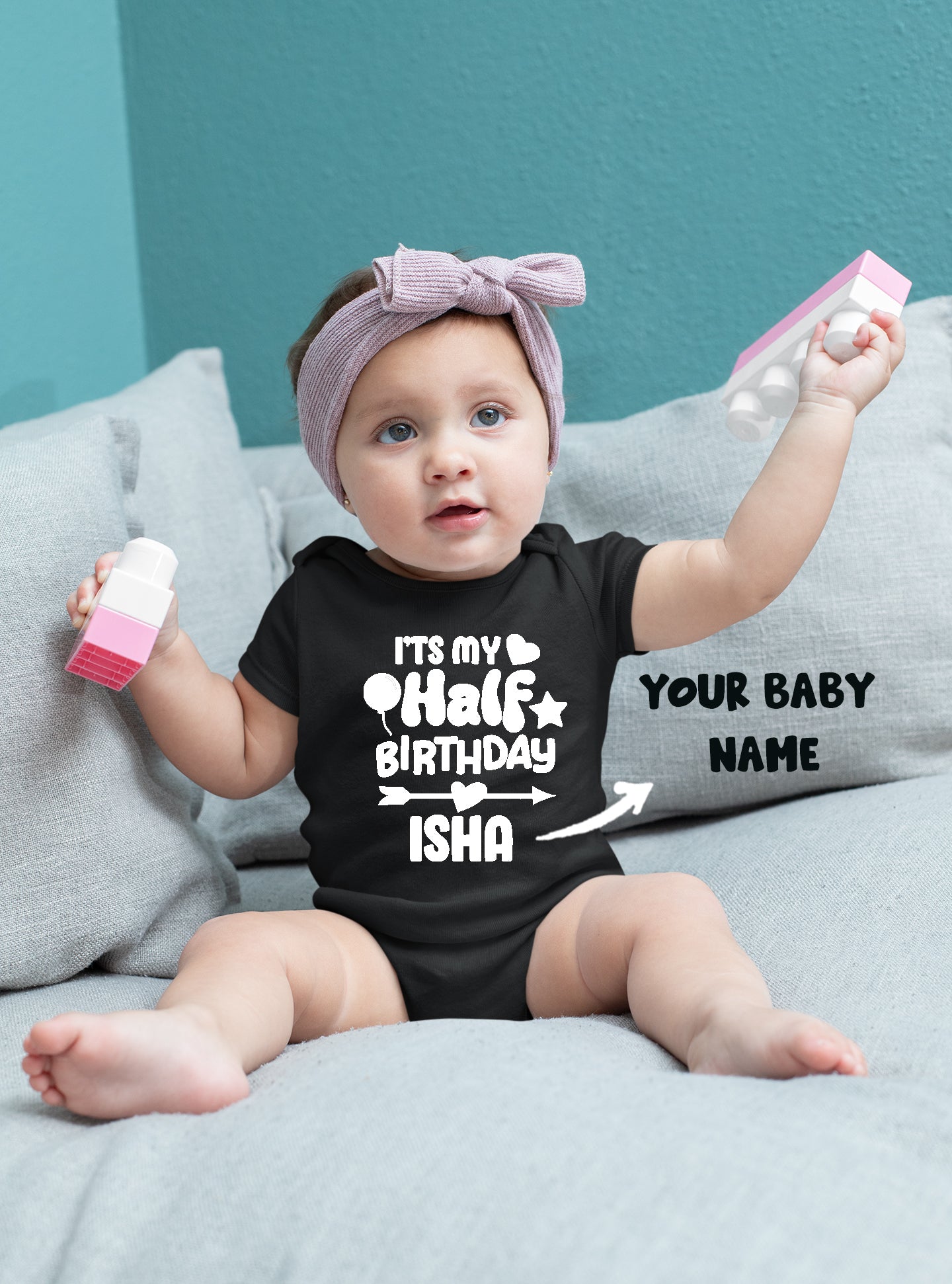 Its My 1/2 Birthday Customised Baby Romper