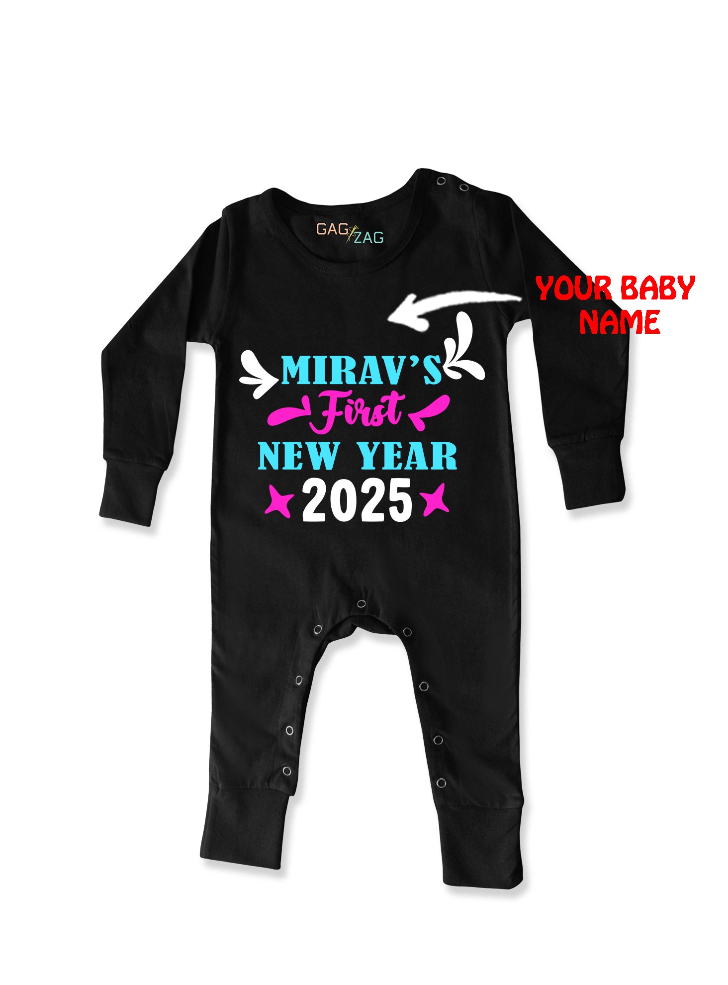 First New Year 2025 Customized Full Length Baby Romper