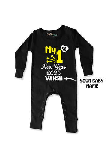 My 1st New Year - Cotton Full Length Baby OneSie