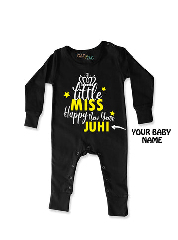 Little Miss Happy New Year Special Customized Baby Romper Or Sweatshirt