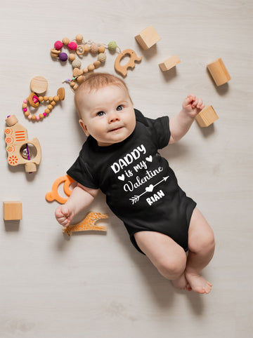 Daddy Is My Valentine Customised Baby Romper